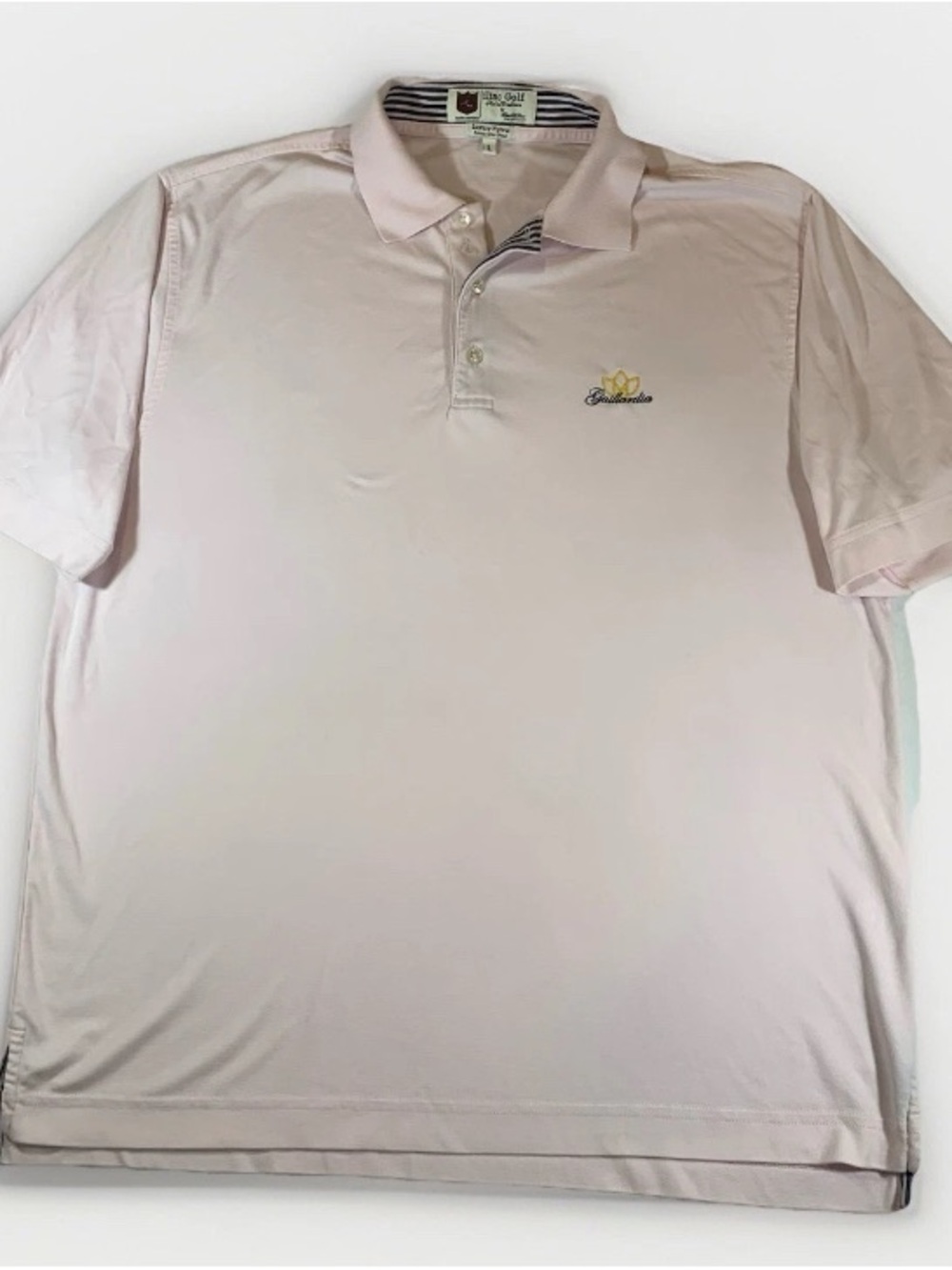 Iliac Golf Luxury Hybrid Polo Shirt Mens Large Pink Cotton Blend Gaillardia Logo